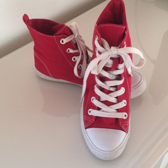 Cute Target Red High Top Sneakers - Picture 2 of 5